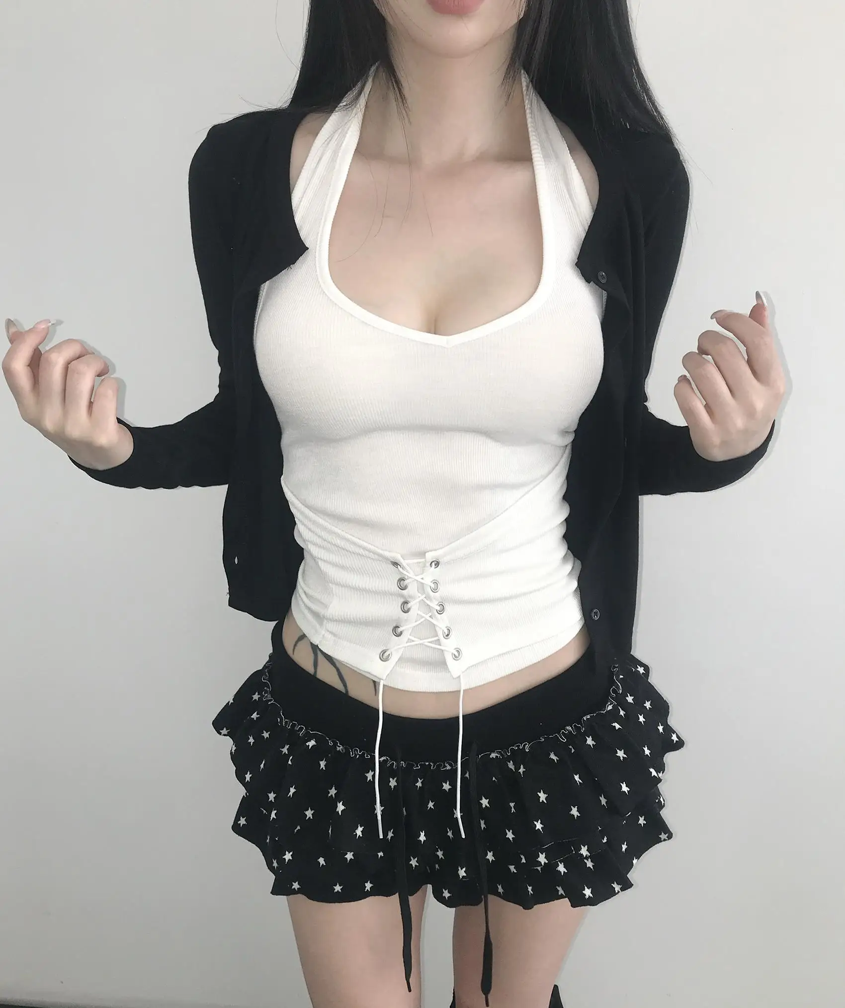 Genayooa Y2k Japanese Skirt Women Dot Mini A-line Pleated Skirts Streetwear Korean Style Irregular Skirts E-girls Short Skirt