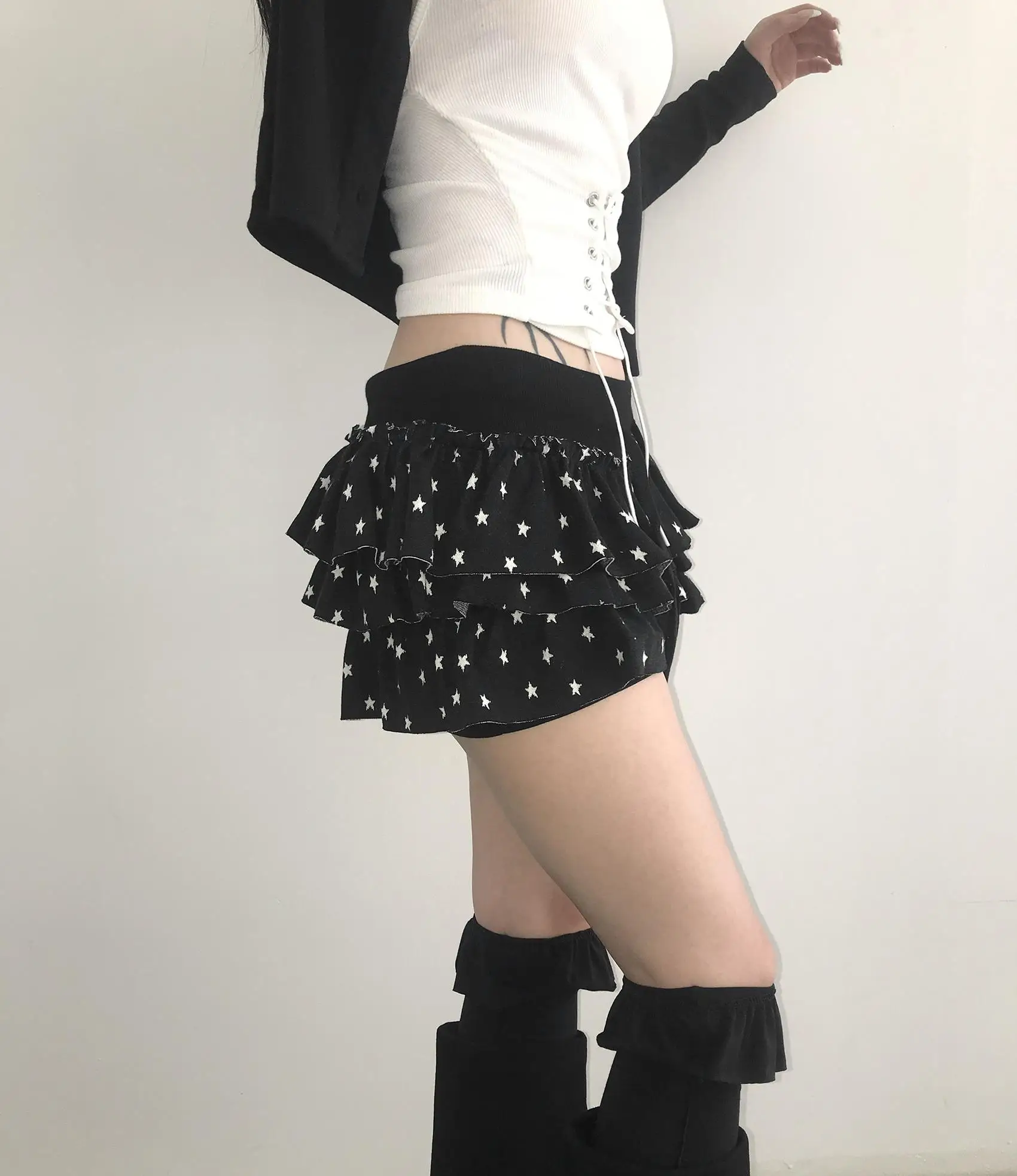Genayooa Y2k Japanese Skirt Women Dot Mini A-line Pleated Skirts Streetwear Korean Style Irregular Skirts E-girls Short Skirt