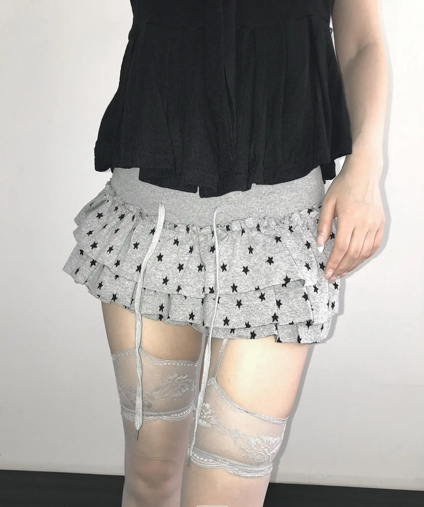 Genayooa Y2k Japanese Skirt Women Dot Mini A-line Pleated Skirts Streetwear Korean Style Irregular Skirts E-girls Short Skirt