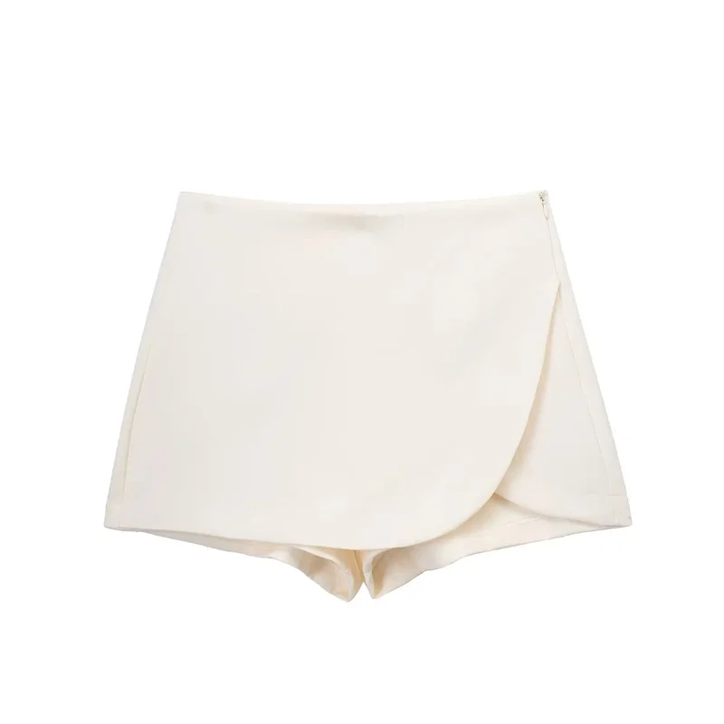 MUJER 2025 Asymmetric Skort For Women Pink Black Mini Skirt Shorts Woman Fashion High Waist Short Skirts Summer Casual Shorts