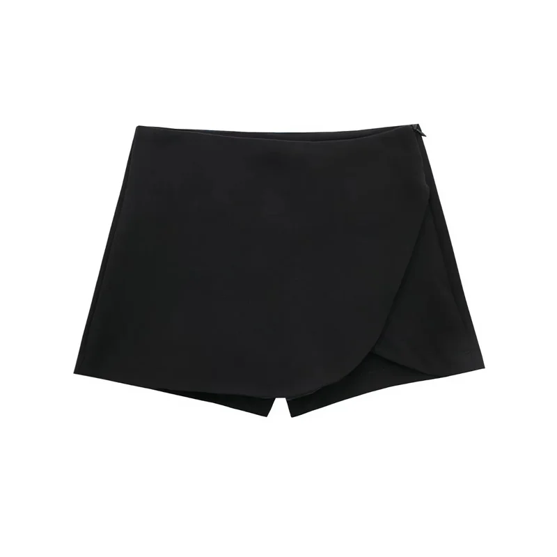 MUJER 2025 Asymmetric Skort For Women Pink Black Mini Skirt Shorts Woman Fashion High Waist Short Skirts Summer Casual Shorts