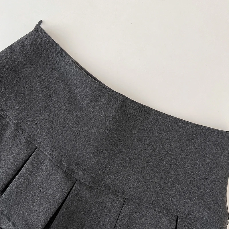 Low Waist Mini Skirt Y2K Black Low Rise Pleated Skort with Bulit-in Shorts Micro Miniskirt Women Teenage Girls Sweet Outfit