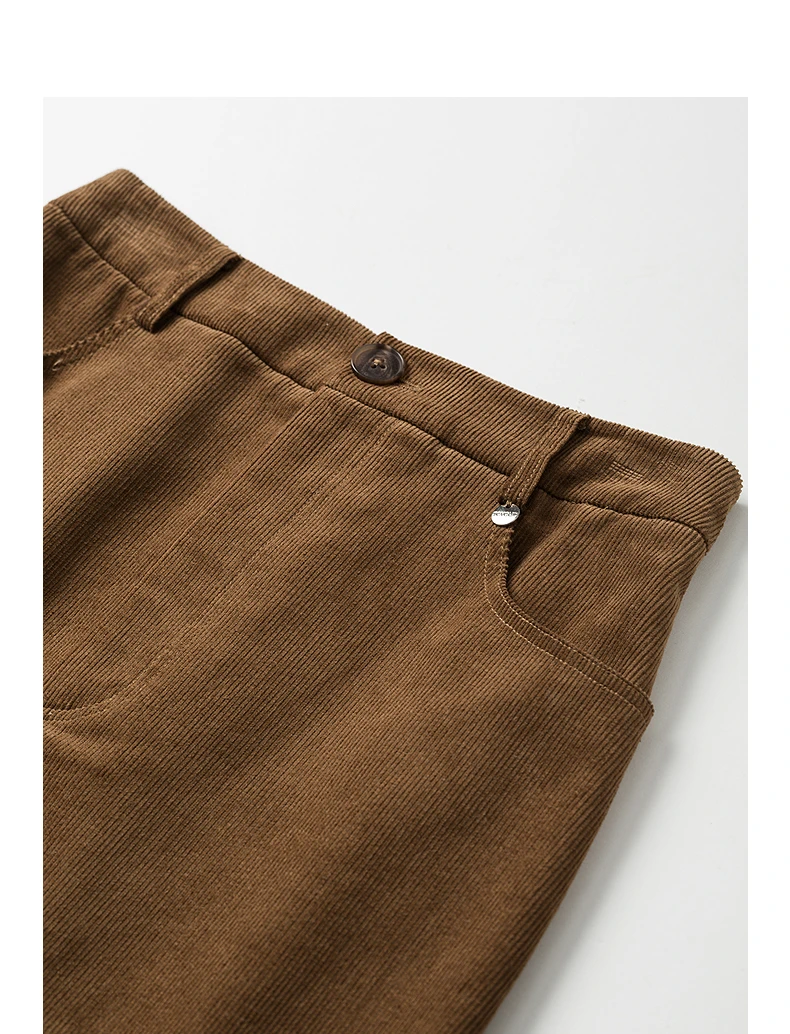 TOYOUTH Women's Midi Skirt 2026 Autumn New Retro Corduroy Elastic Waist Pure Cotton A Line Mini Skirt