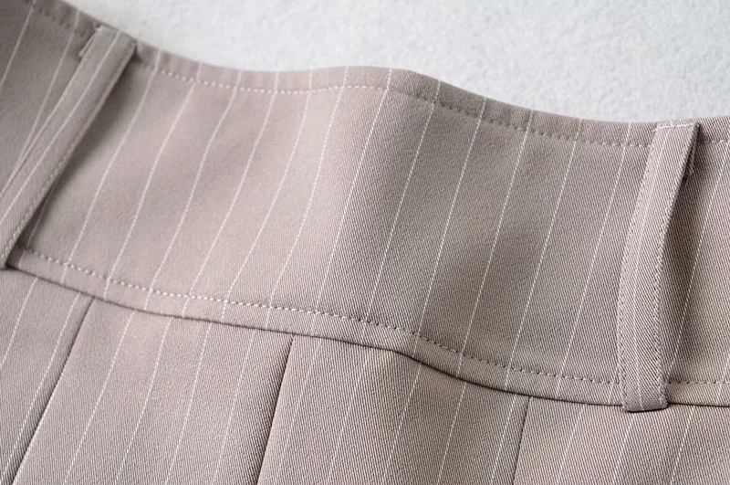 WOMENGAGA Women High Rise Pleated Striped Mini Skirt England Style Mini Skirt With Belt Loops korean women hot sexy 3HML