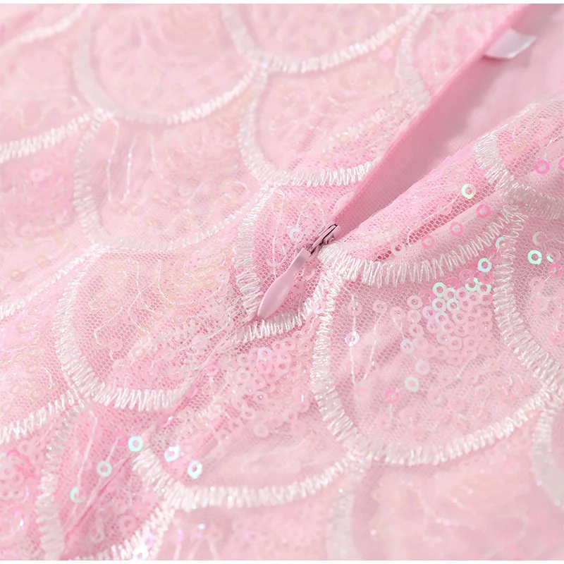 Sexy Mermaid Scale Sequin Mini Skirt Women's Fringe Hem High Waist Bodycon Skirts 2026 Summer New Lady Shiny Beach Vacation Wear