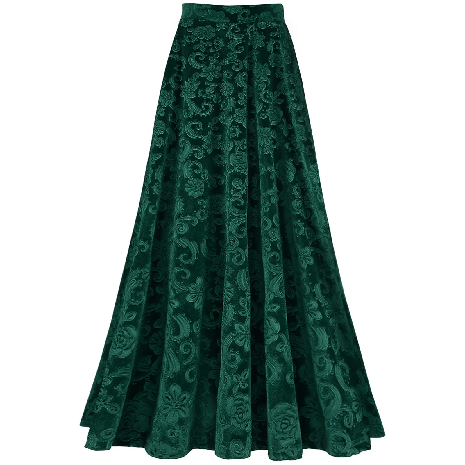 Women Elegant Skirts Retro Vintage Flower Print Elastic Waistband High Waist Skirt for Wedding Party Ball Banquet Mid Skirt