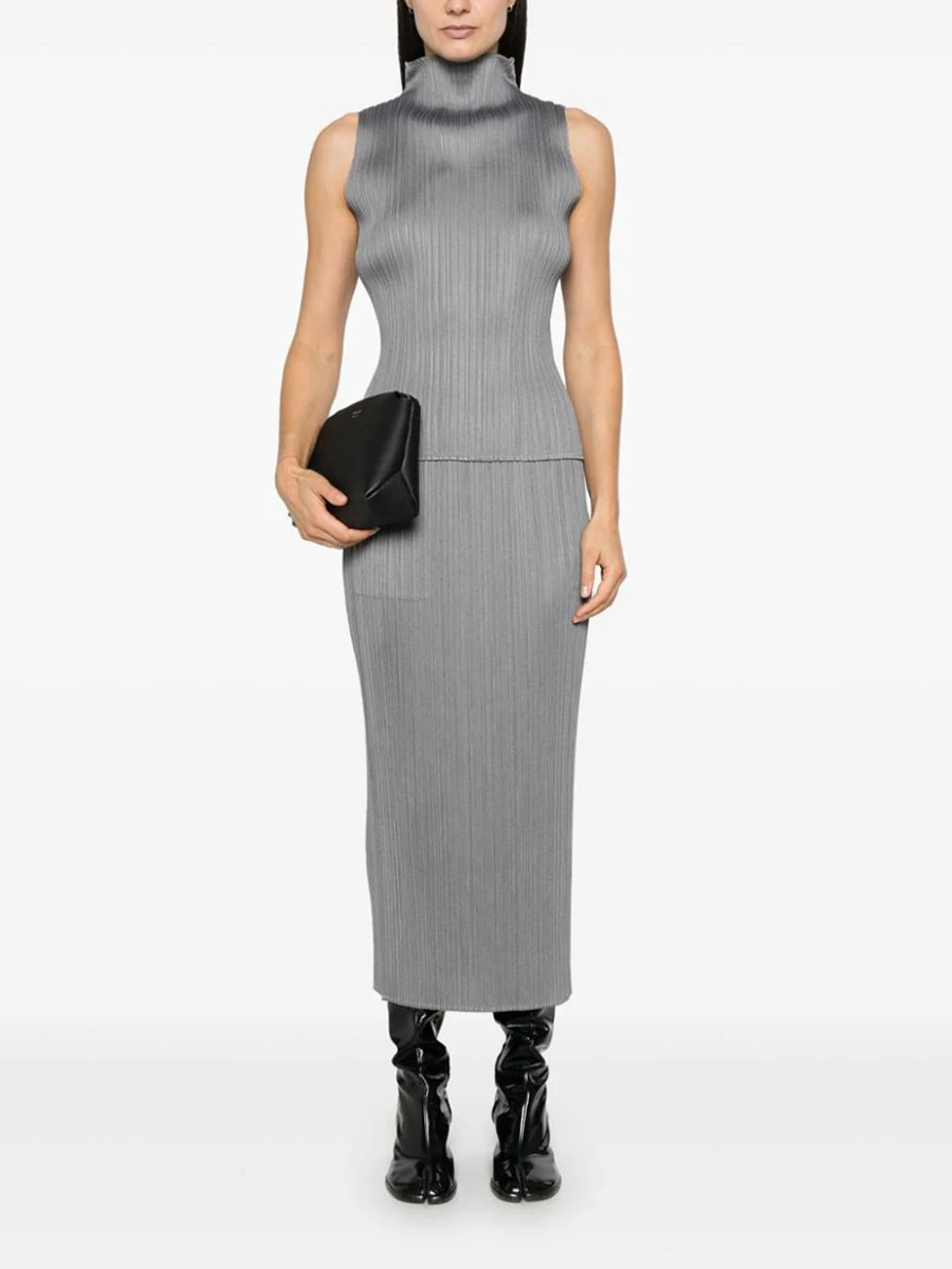 Miyake Pleated Basics Medium Length Skirts