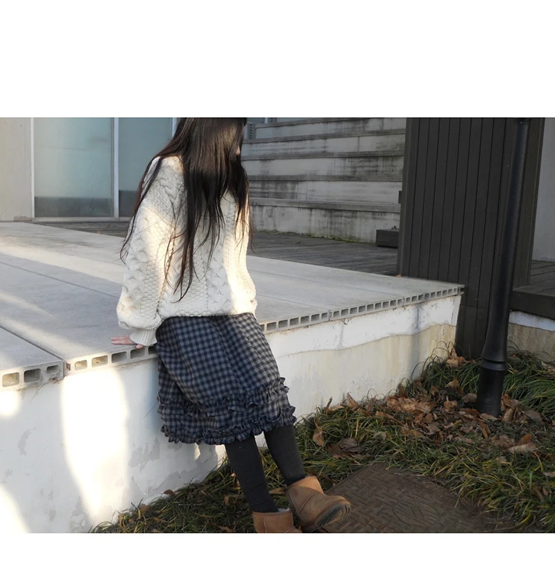 MEXZT Vintage Plaid Midi Skirt Women Japanese Harajuku Ruffles Patchwork Skirts Summer Y2K Streetwear Casual A Line Faldas New