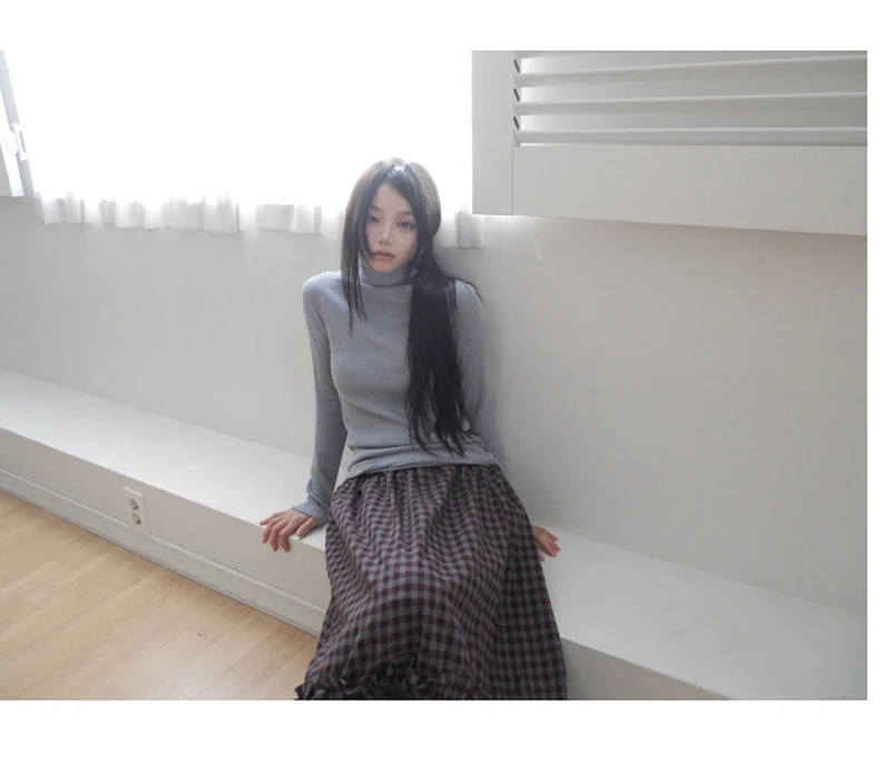 MEXZT Vintage Plaid Midi Skirt Women Japanese Harajuku Ruffles Patchwork Skirts Summer Y2K Streetwear Casual A Line Faldas New
