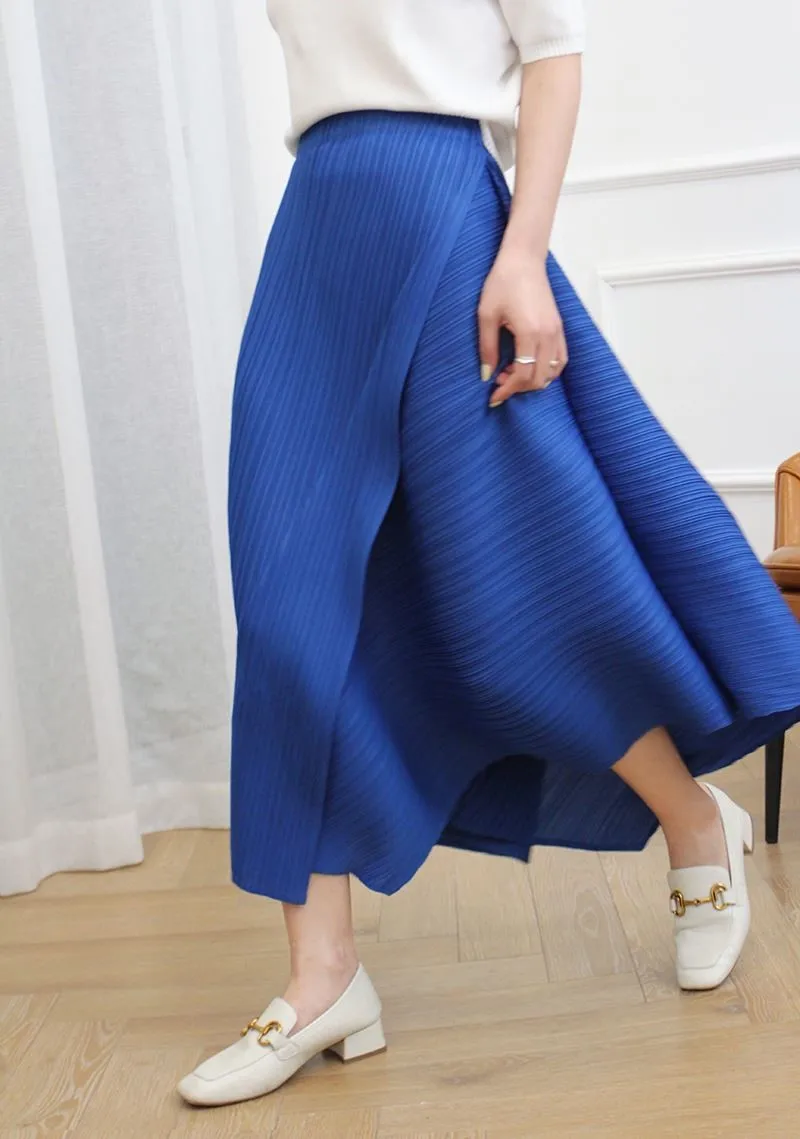 Miyake Pleated Loose Irregular Skirt Wome2025 Summer Autumn New High Waist Korean Fashion Women Aesthetic Designer Clothes