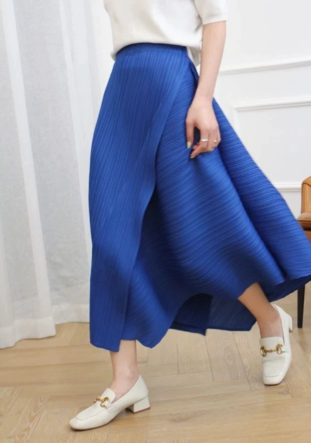 Miyake Pleated Loose Irregular Skirt Wome2025 Summer Autumn New High Waist Korean Fashion Women Aesthetic Designer Clothes