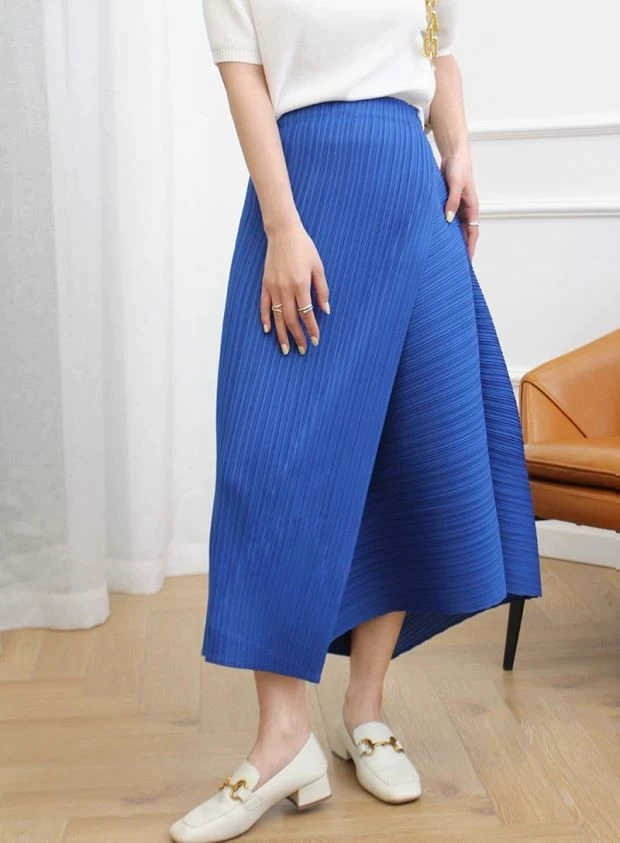 Miyake Pleated Loose Irregular Skirt Wome2025 Summer Autumn New High Waist Korean Fashion Women Aesthetic Designer Clothes