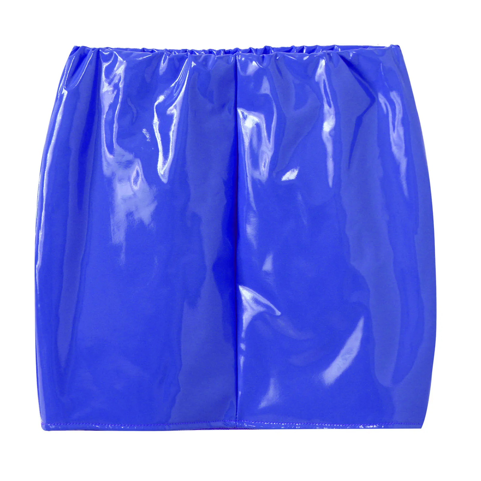 Womens Glossy Patent Leather Miniskirt Elastic Waistband Wet Look Bodycon Pencil Skirt Music Festival Outfit Rave Party Clubwear