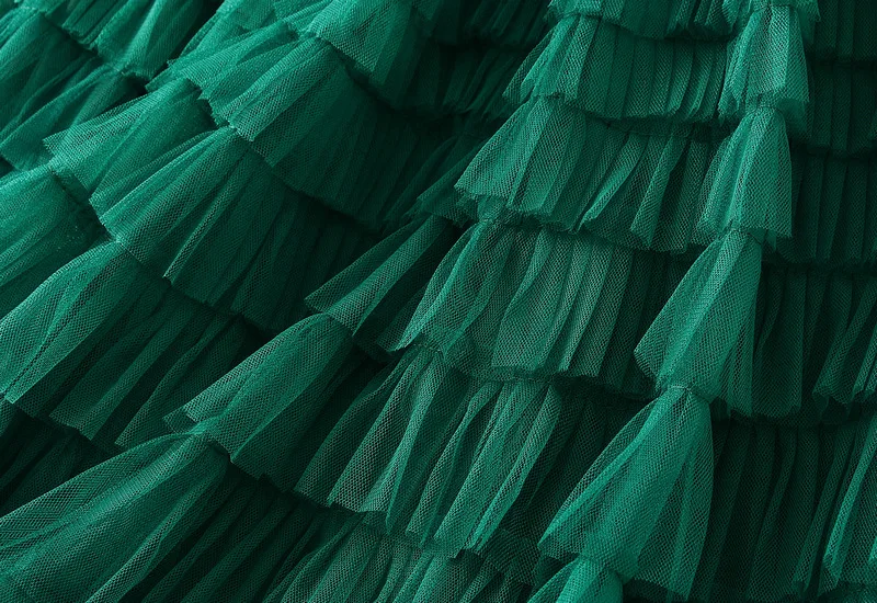 New Arrival 2025 Tulle Cake Long Skirt Women Spring Summer Ruffle Pleated A-Line Chic Skirt Ladies Sweet Black White Tutu Skirts