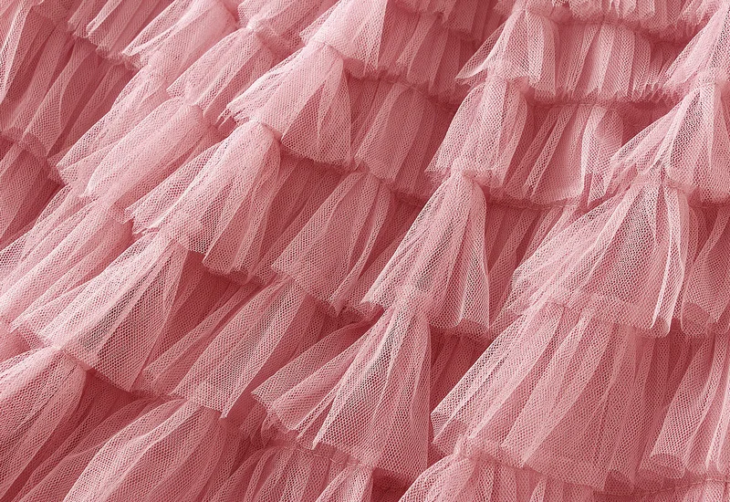 New Arrival 2025 Tulle Cake Long Skirt Women Spring Summer Ruffle Pleated A-Line Chic Skirt Ladies Sweet Black White Tutu Skirts