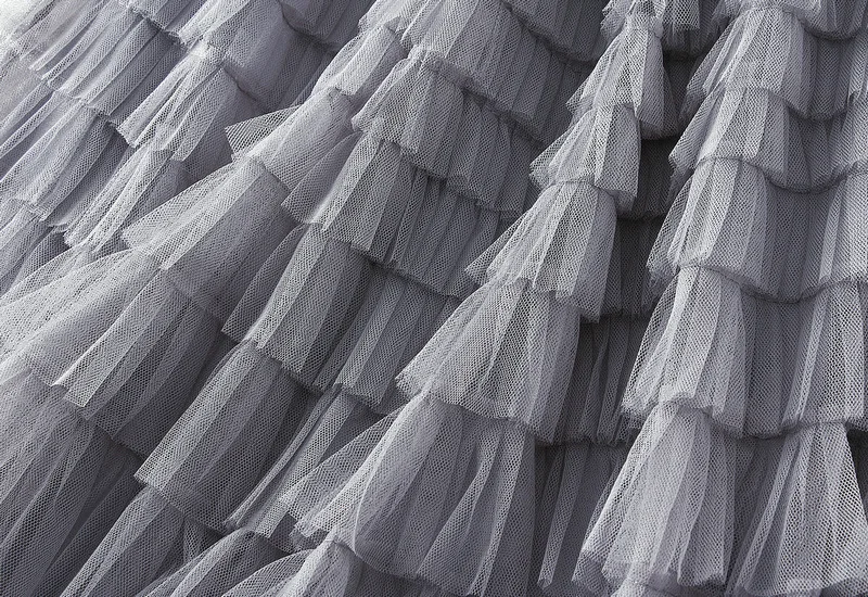 New Arrival 2025 Tulle Cake Long Skirt Women Spring Summer Ruffle Pleated A-Line Chic Skirt Ladies Sweet Black White Tutu Skirts