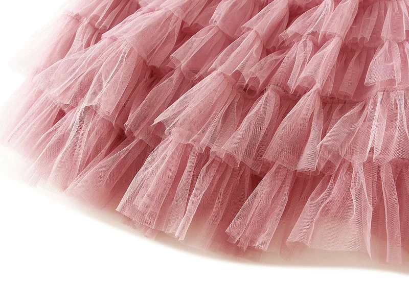 New Arrival 2025 Tulle Cake Long Skirt Women Spring Summer Ruffle Pleated A-Line Chic Skirt Ladies Sweet Black White Tutu Skirts