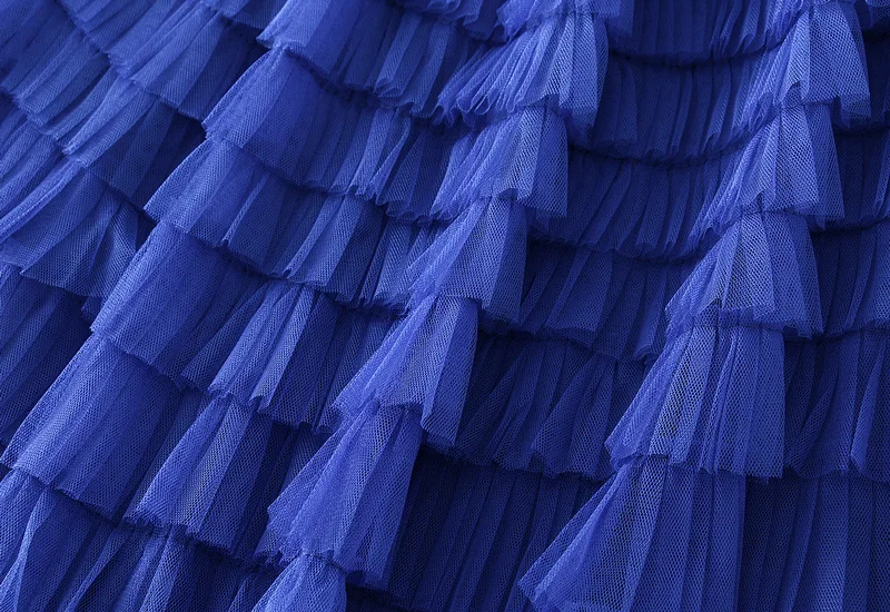 New Arrival 2025 Tulle Cake Long Skirt Women Spring Summer Ruffle Pleated A-Line Chic Skirt Ladies Sweet Black White Tutu Skirts