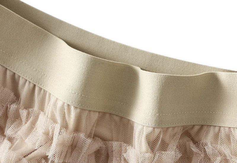 New Arrival 2025 Tulle Cake Long Skirt Women Spring Summer Ruffle Pleated A-Line Chic Skirt Ladies Sweet Black White Tutu Skirts