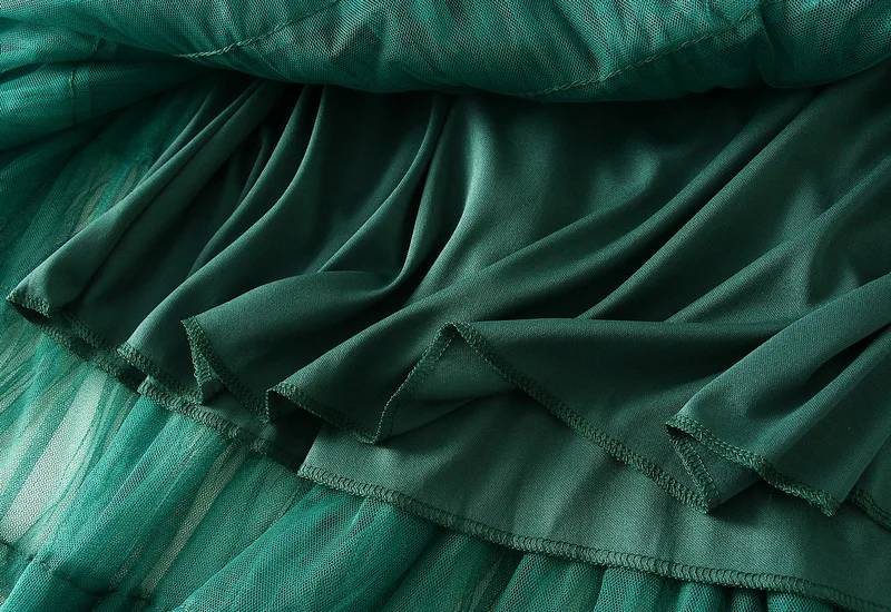 New Arrival 2025 Tulle Cake Long Skirt Women Spring Summer Ruffle Pleated A-Line Chic Skirt Ladies Sweet Black White Tutu Skirts