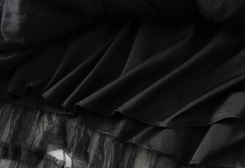 New Arrival 2025 Tulle Cake Long Skirt Women Spring Summer Ruffle Pleated A-Line Chic Skirt Ladies Sweet Black White Tutu Skirts