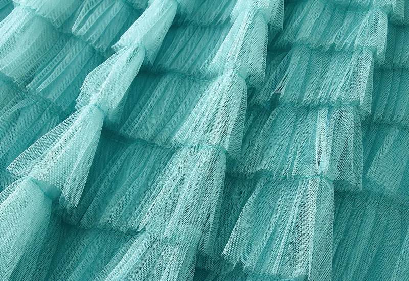 New Arrival 2025 Tulle Cake Long Skirt Women Spring Summer Ruffle Pleated A-Line Chic Skirt Ladies Sweet Black White Tutu Skirts