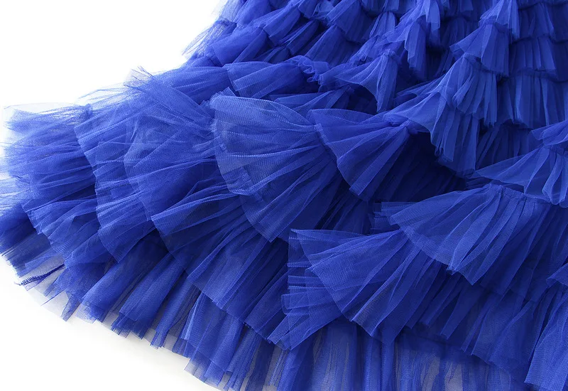 New Arrival 2025 Tulle Cake Long Skirt Women Spring Summer Ruffle Pleated A-Line Chic Skirt Ladies Sweet Black White Tutu Skirts