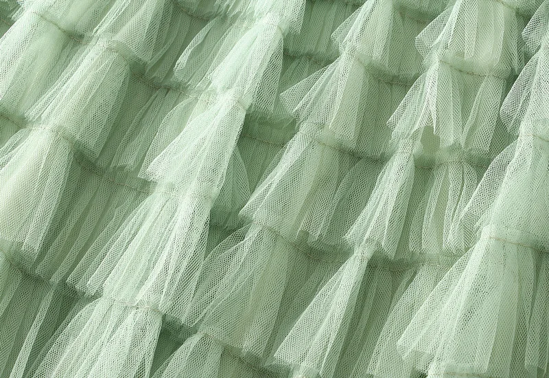 New Arrival 2025 Tulle Cake Long Skirt Women Spring Summer Ruffle Pleated A-Line Chic Skirt Ladies Sweet Black White Tutu Skirts