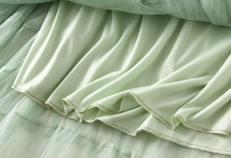 New Arrival 2025 Tulle Cake Long Skirt Women Spring Summer Ruffle Pleated A-Line Chic Skirt Ladies Sweet Black White Tutu Skirts