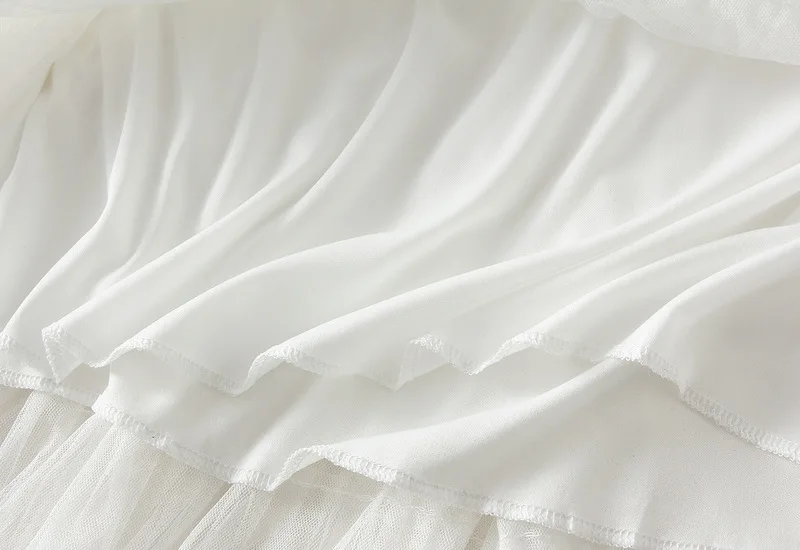 New Arrival 2025 Tulle Cake Long Skirt Women Spring Summer Ruffle Pleated A-Line Chic Skirt Ladies Sweet Black White Tutu Skirts