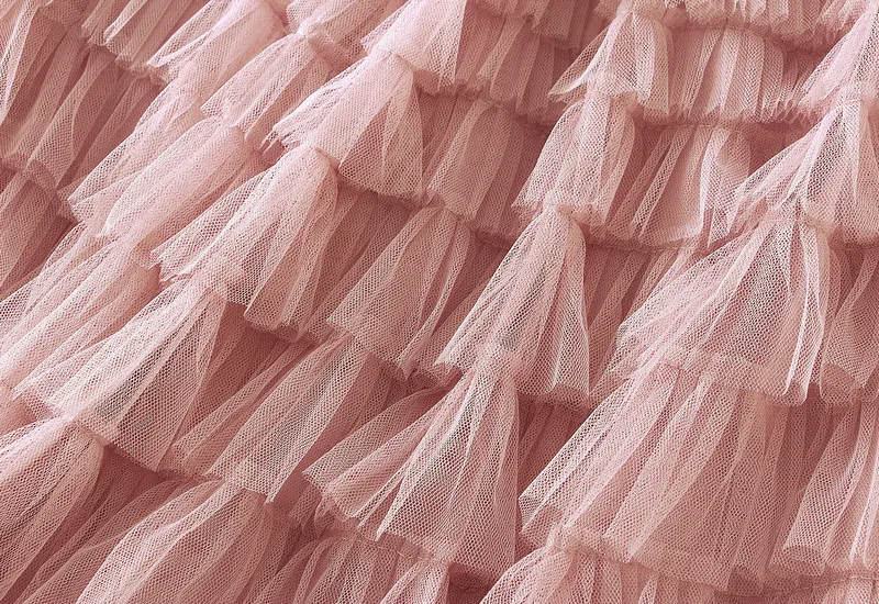 New Arrival 2025 Tulle Cake Long Skirt Women Spring Summer Ruffle Pleated A-Line Chic Skirt Ladies Sweet Black White Tutu Skirts