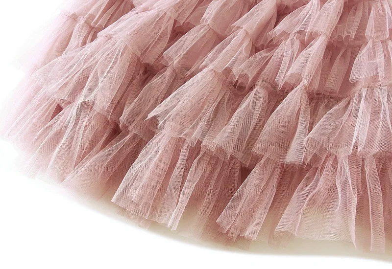New Arrival 2025 Tulle Cake Long Skirt Women Spring Summer Ruffle Pleated A-Line Chic Skirt Ladies Sweet Black White Tutu Skirts