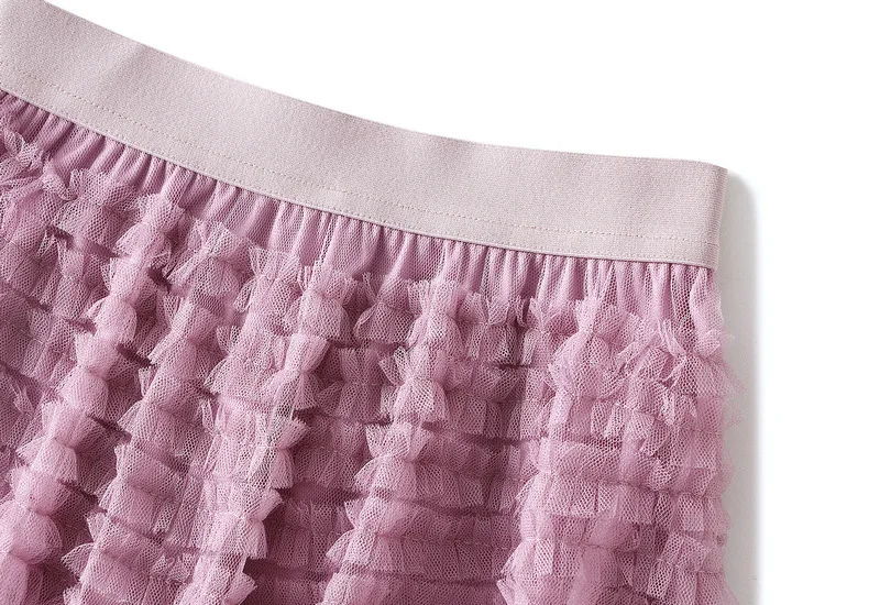 New Arrival 2025 Tulle Cake Long Skirt Women Spring Summer Ruffle Pleated A-Line Chic Skirt Ladies Sweet Black White Tutu Skirts