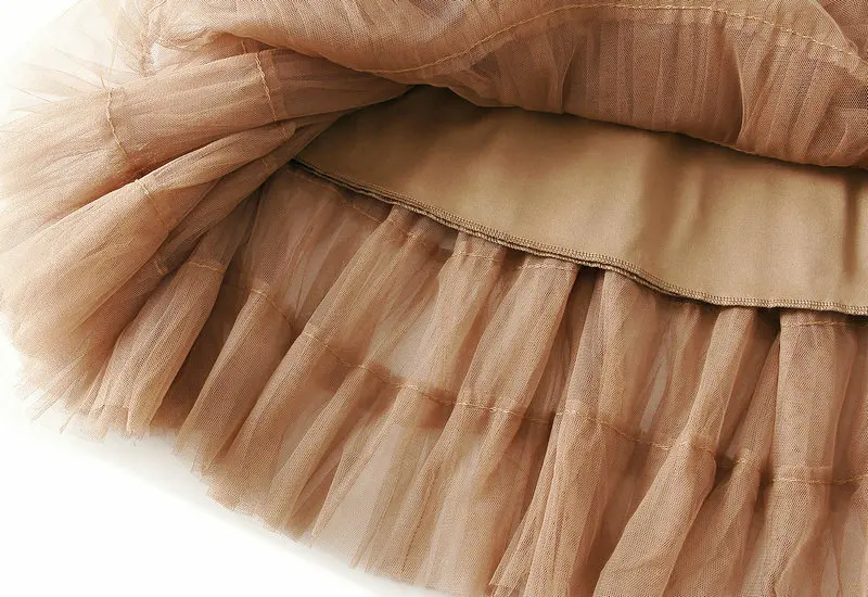 New Arrival 2025 Tulle Cake Long Skirt Women Spring Summer Ruffle Pleated A-Line Chic Skirt Ladies Sweet Black White Tutu Skirts