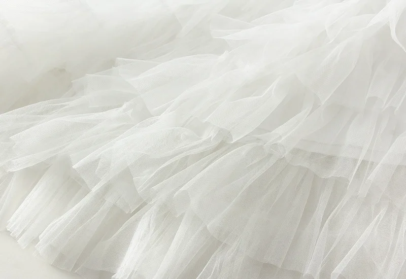 New Arrival 2025 Tulle Cake Long Skirt Women Spring Summer Ruffle Pleated A-Line Chic Skirt Ladies Sweet Black White Tutu Skirts