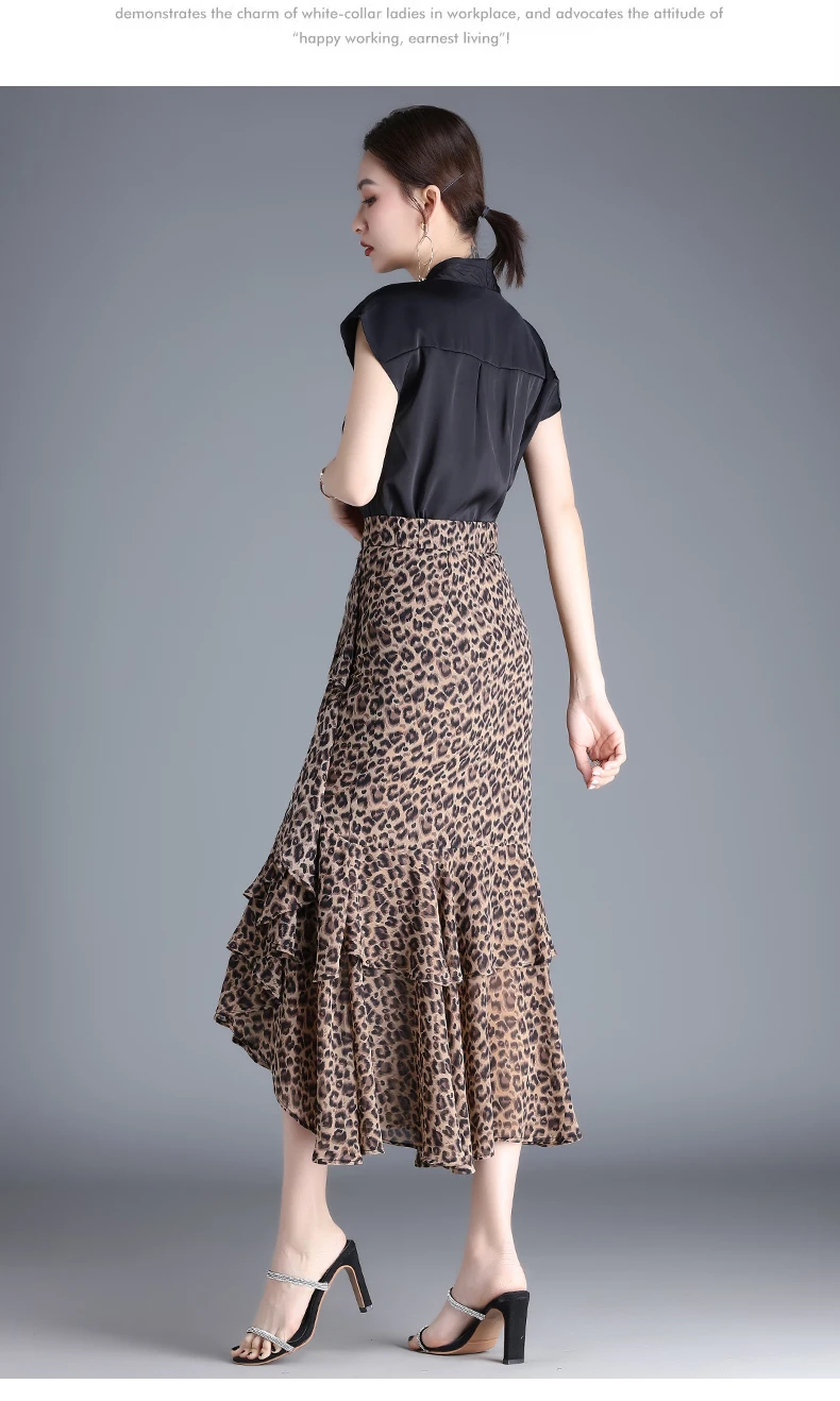 ZUZK Fashion Irregular Fishtail Chiffon Skirts Elegant High Waist Summer Luxury Party Skirt Female Ruffles Long Skirts