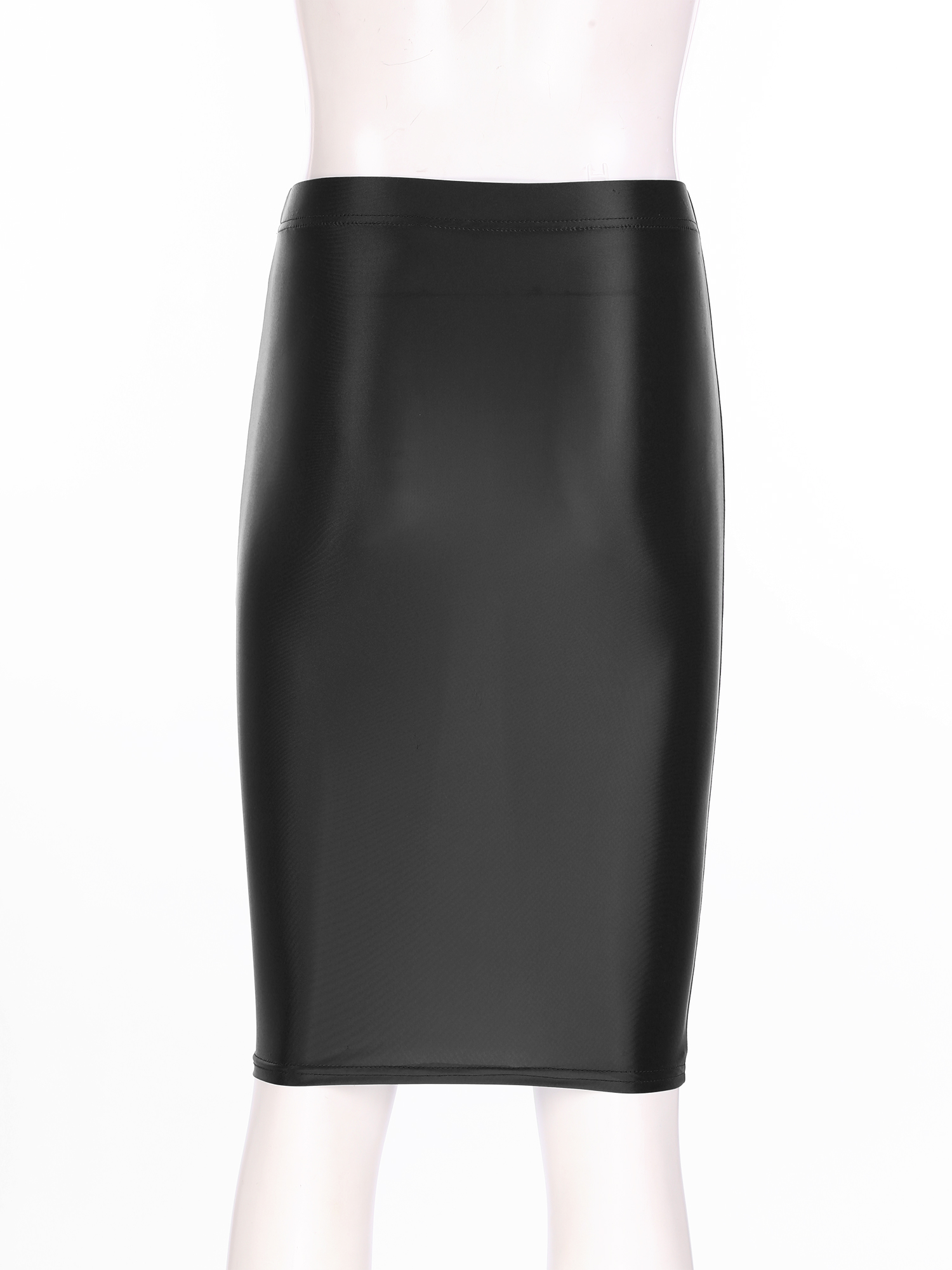 Womens Glossy Sexy Mini Skirt High Waist Pencil Bodycon Skirts Stretchy Shiny Short Dress for Club Pole Dance Party Show Costume