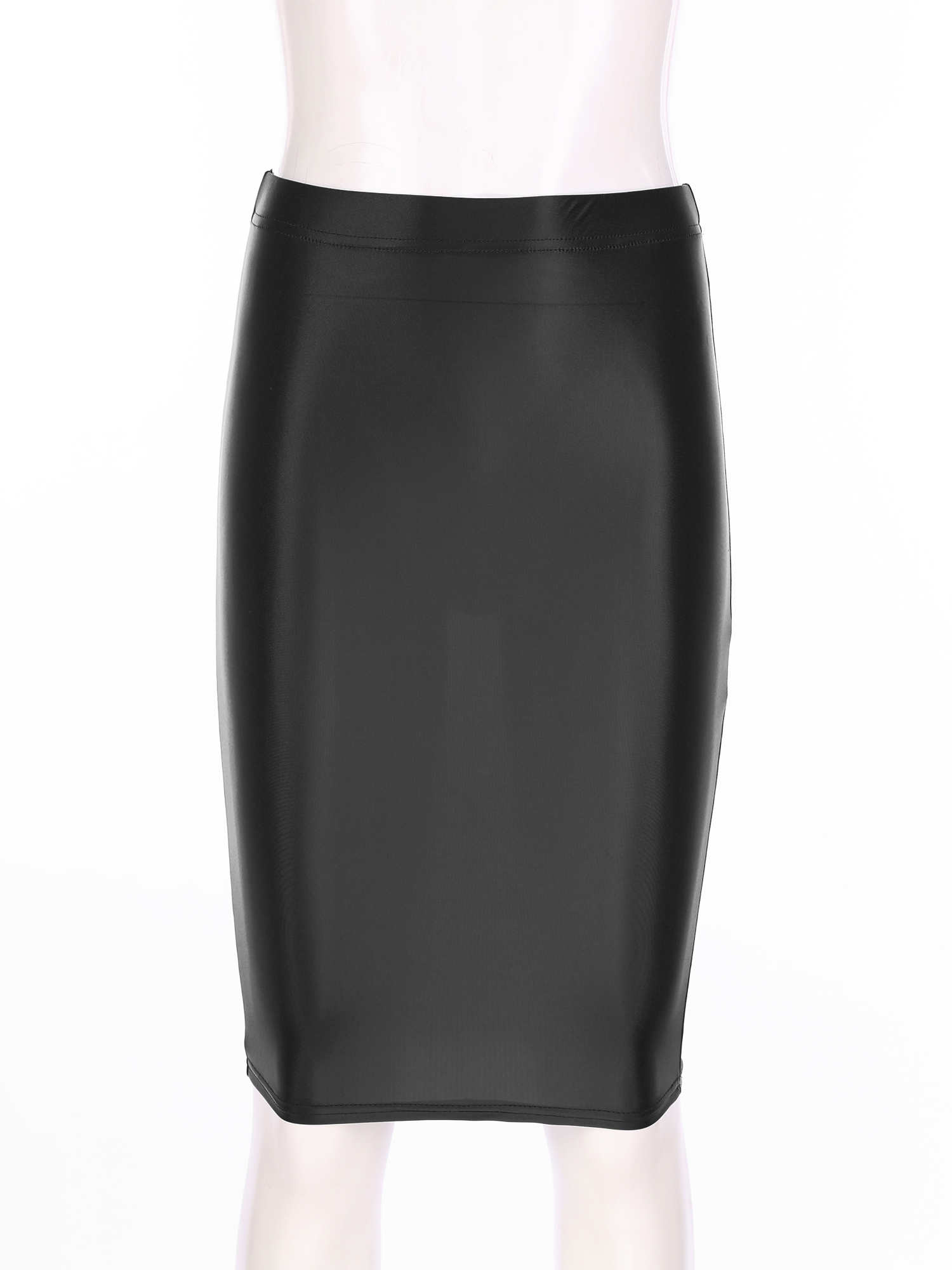 Womens Glossy Sexy Mini Skirt High Waist Pencil Bodycon Skirts Stretchy Shiny Short Dress for Club Pole Dance Party Show Costume