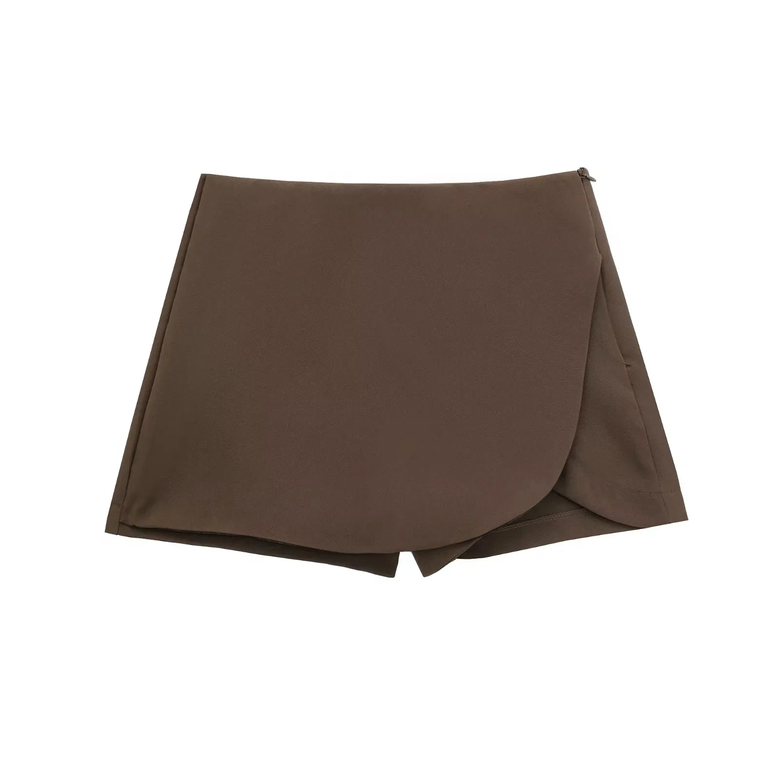 HXAO Women's Skort High Waist Brown Skirt Pants Stylish Summer Pink Black Mini Skirt Shorts Asymmetric Casual Off White Skort