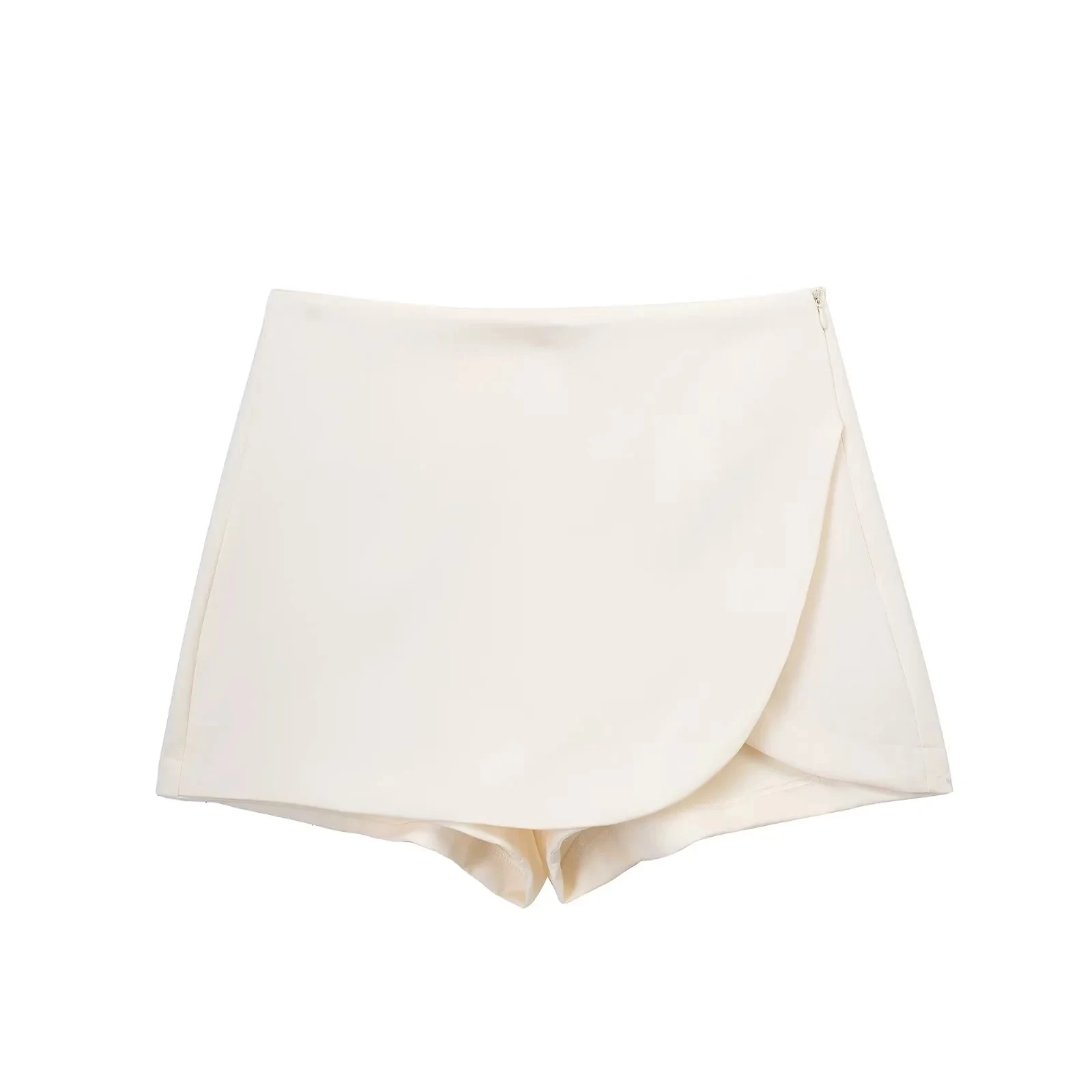 HXAO Women's Skort High Waist Brown Skirt Pants Stylish Summer Pink Black Mini Skirt Shorts Asymmetric Casual Off White Skort
