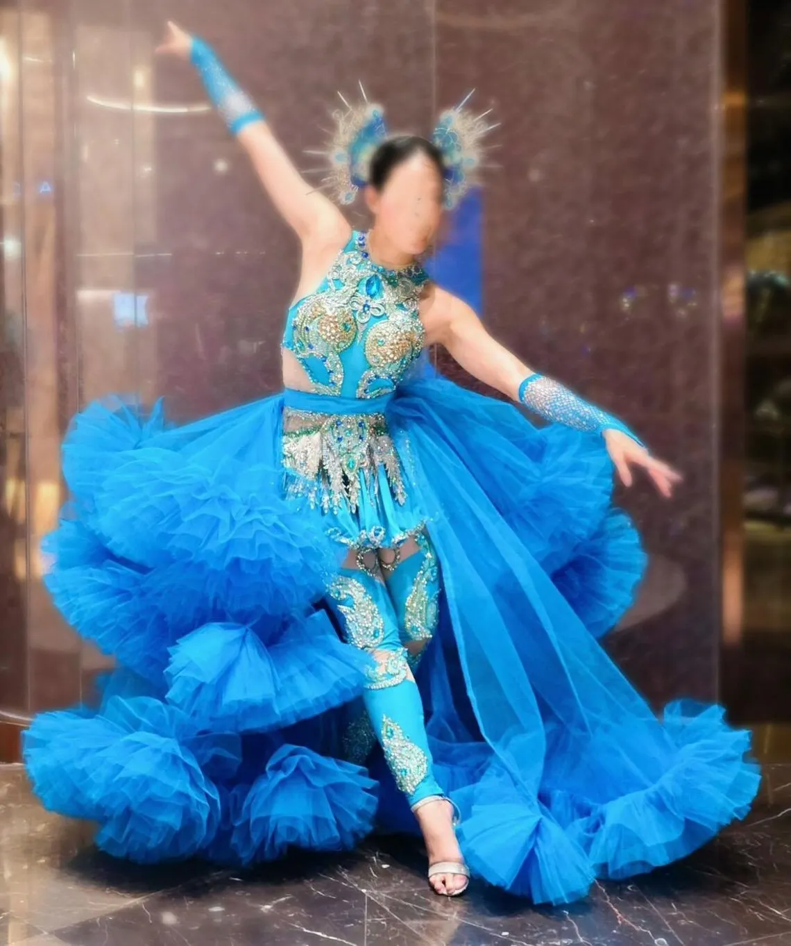 Powerful Ruffle Tulle Ball Skirt Detachable Overskirt Ball Gown Exaggerated Lush Tutu Skirts Pageant Dancer Skirt Showgirl Skirt