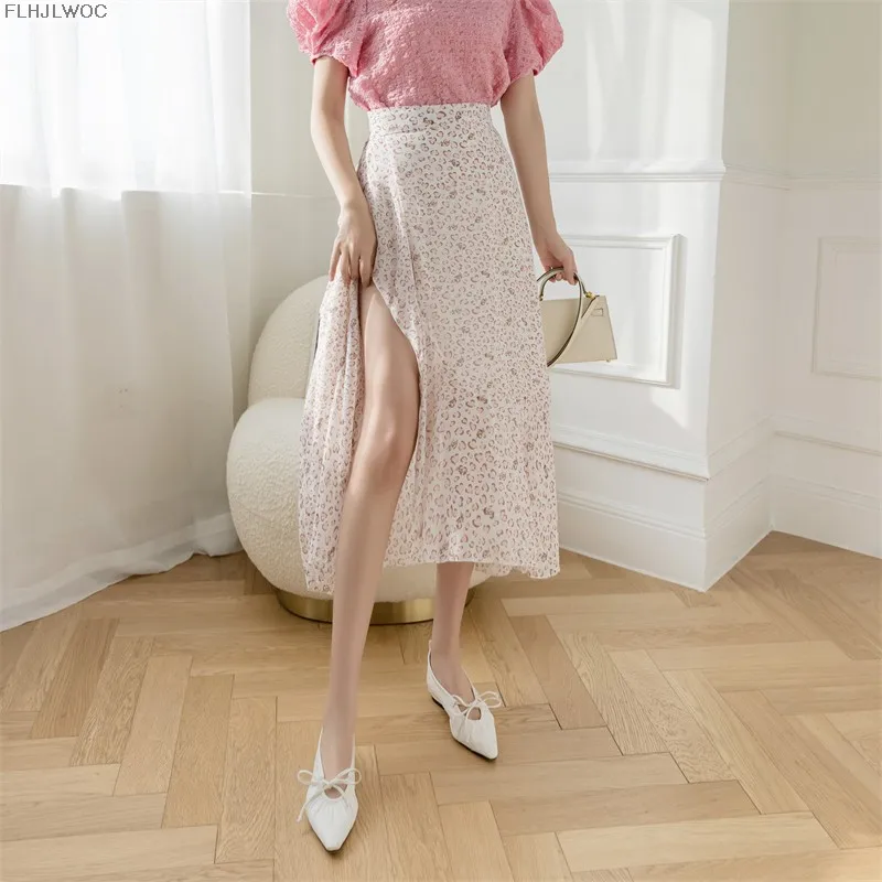 2025 Chic Korea Clothes Summer Women Cute Sweet GIrl Floral Robe Holiday Date High Waist Retro Vintage One-Piece Lace-Up Skirts