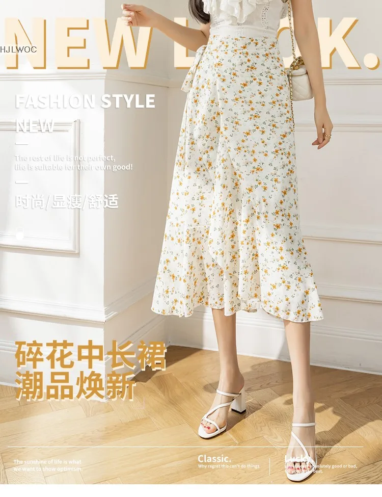 2025 Chic Korea Clothes Summer Women Cute Sweet GIrl Floral Robe Holiday Date High Waist Retro Vintage One-Piece Lace-Up Skirts