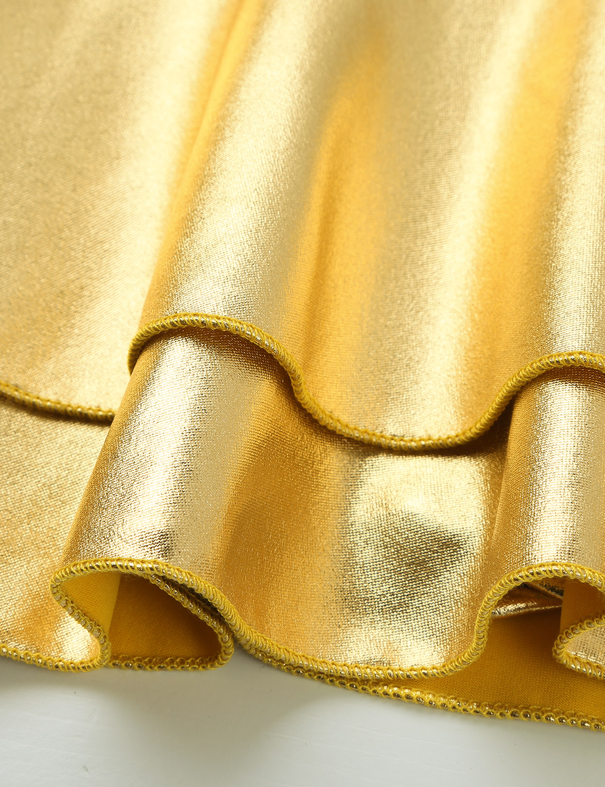 DPOIS Women Shiny Metallic Pleated Mini Skirt Adult Low Rise Elastic Skirts Ruffled Dance Costume Rave Carnival Festival Clothes