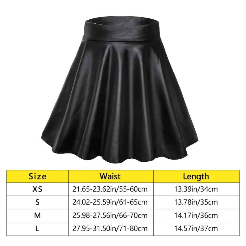 High Waist Faux Leather Textured Half Skirt For Women Versatile And Basic A-Line Skirt Umbrella Skirt Sexy And Slim Mini Skirt