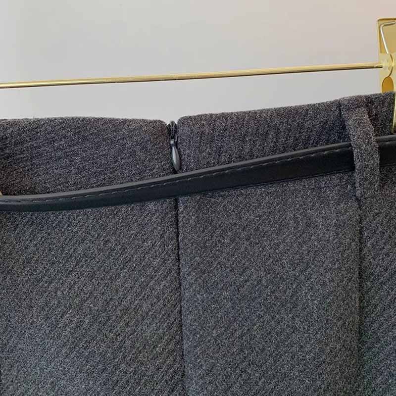 Korean Fashion Office Lady Mini Skirts Elegant Zipper High Waist with Belt Woolen Skirts Female Autumn Winter Thick Short Skirt