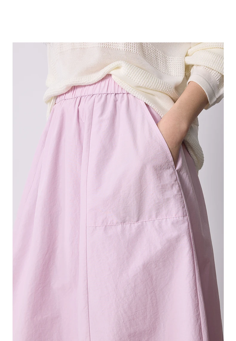 TOYOUTH Women Skirt 2026 Summer New High Waist Hip Covering Slimming Dopamine Wrinkled Cocoon Shape Casual Skirts