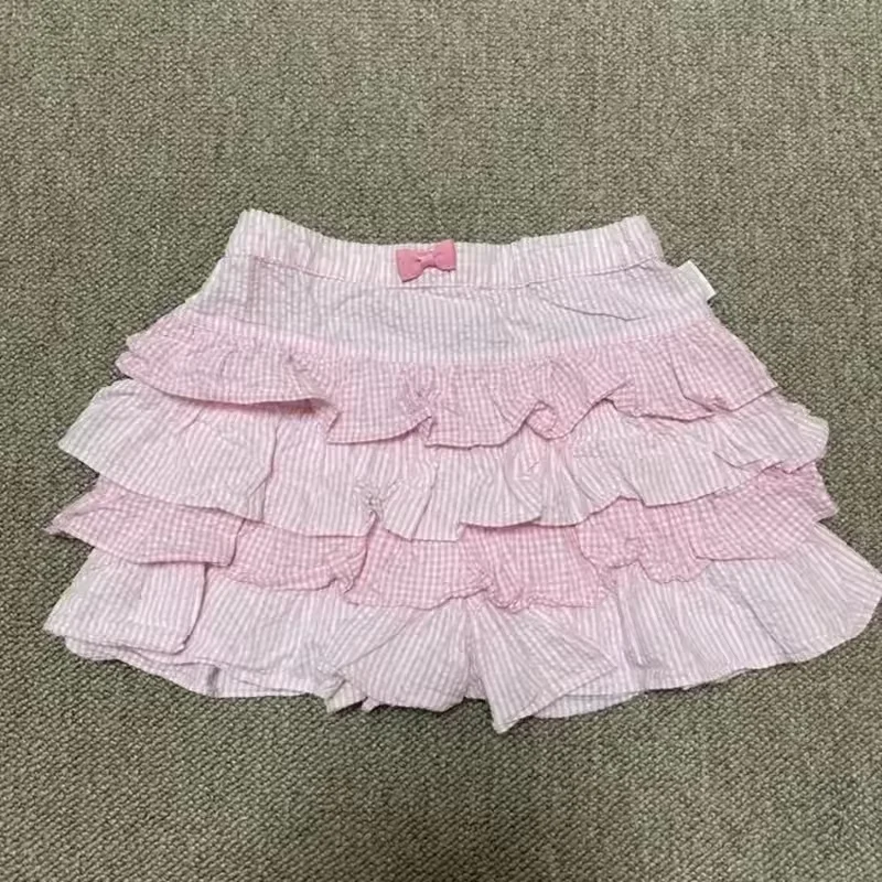 Y2K Aesthetic Punk Pleated Mini Skirt Women High Waist Button Detail Preppy Style Skirt Summer Minimalist Sweet Emo Girl Skirts