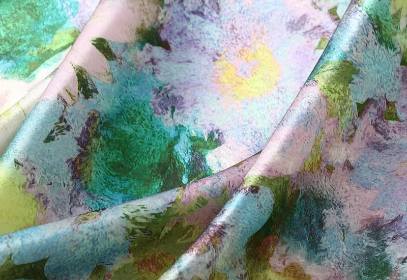 Women Luxury Pastel Floral Satin Long Skirts 2026 Spring Summer High Waist Elegant Chic Faldas