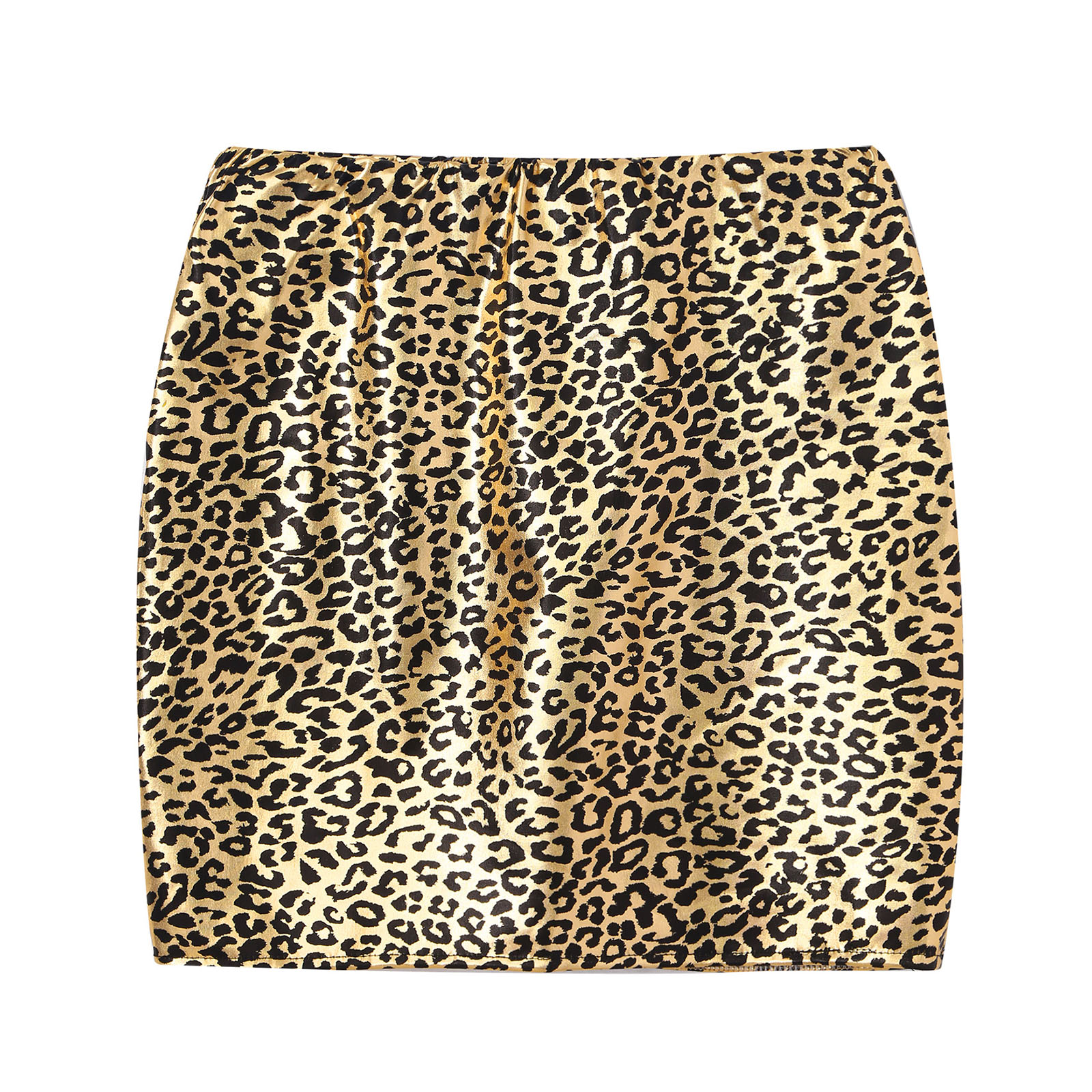 Women Pencil Skirt Wet Look Latex Skirt Patent Leather Elastic Waistband Miniskirt Solid Color Sexy Shiny Skirts Glossy Clubwear